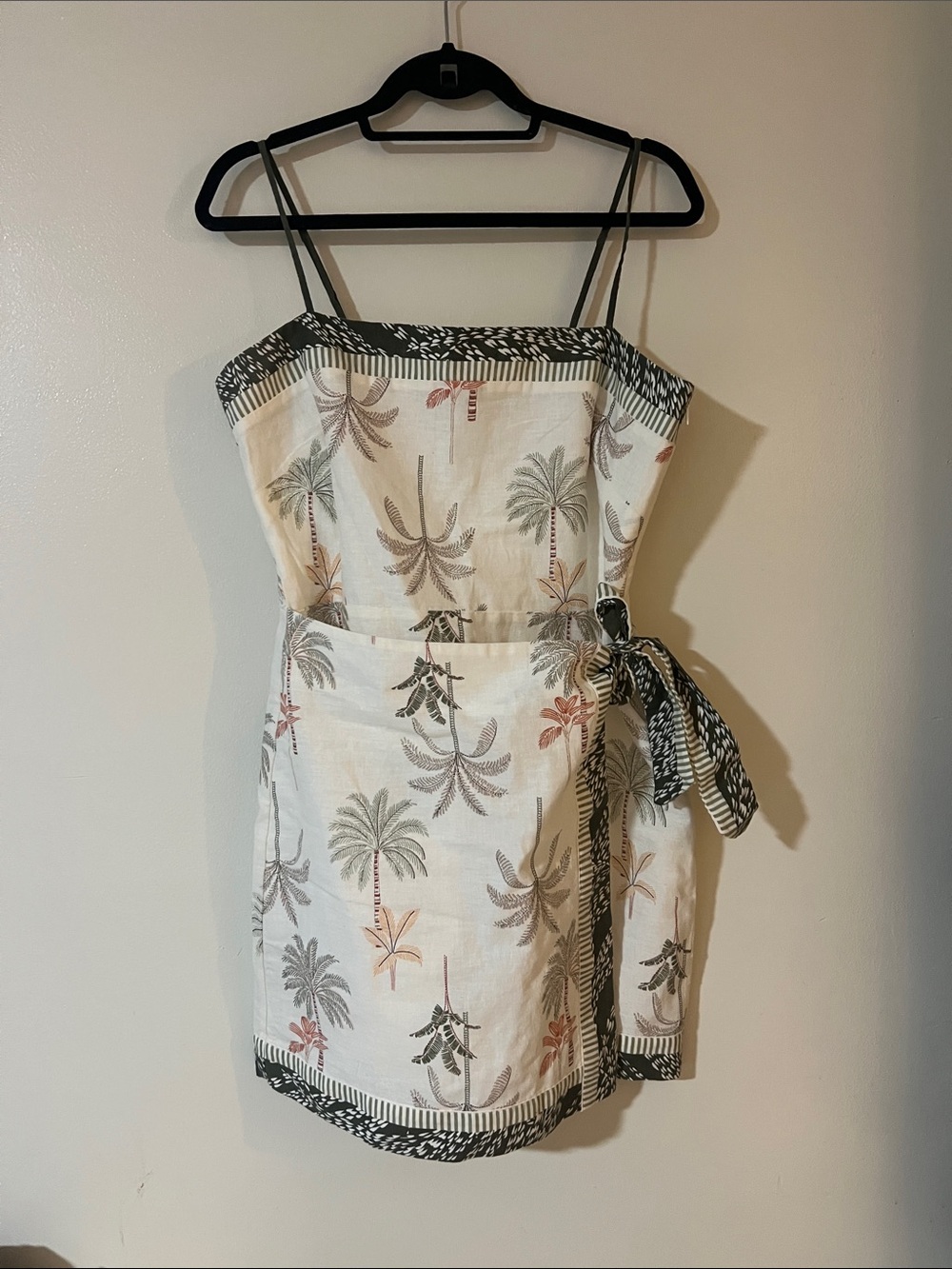 THe Loft Palm Linen Cotton Sarong Mini Dress - Picture 4 of 6